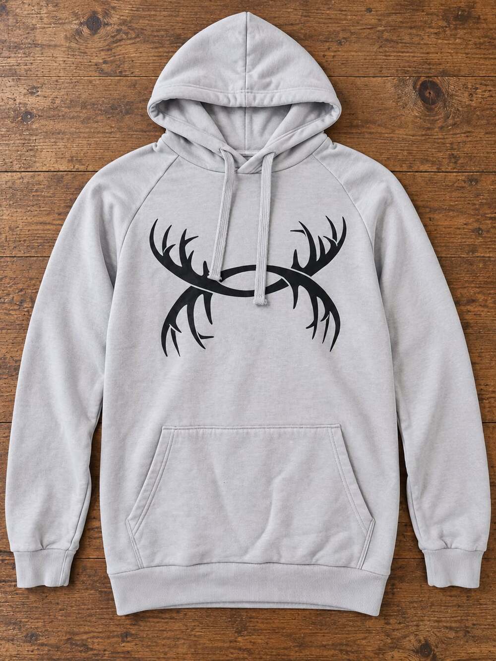 Under Armour Men's Rival Fleece Antler Hoodie Gray Medium